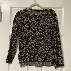 ZARA cheetah long sleeve blouse
